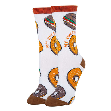 Bagel Socks| Funny Crew Socks for Women