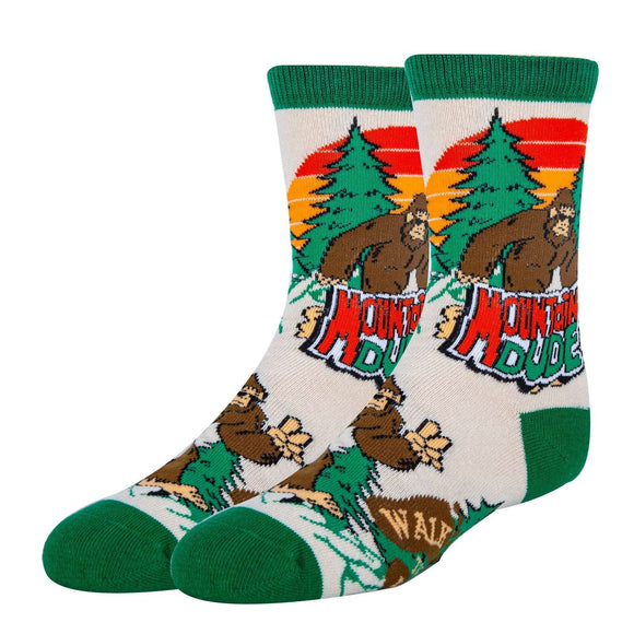 Mountain Dude Socks| Funny Crew Socks for Boys & Girls