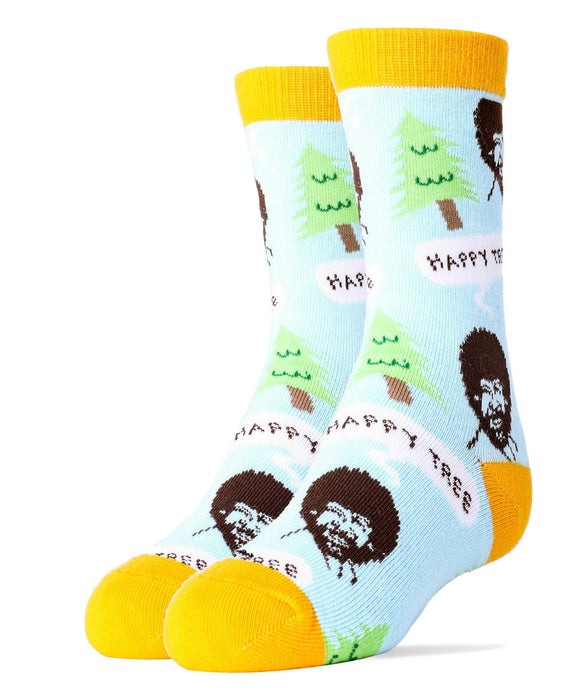 Bob Ross Happy Tree Blue Socks For Kids