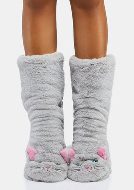 Here Kitty Kitty Slipper Socks - 0