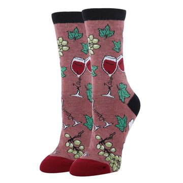 Cloud Wine Socks | Funny Crew Socks for Women