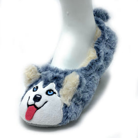 Husky Plush Slippers - 0