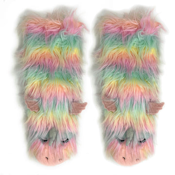 Funky Unicorn Sherpa Slipper Socks for Women