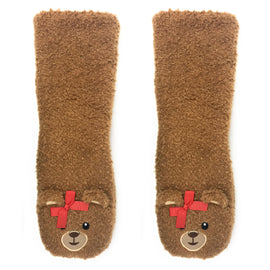 Teddy Burr Plush Sherpa Slipper Socks for Women