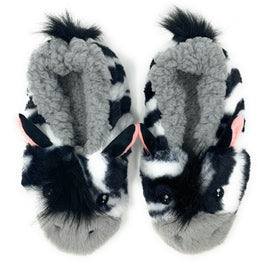 ZZ Zebra Sherpa Slippers for Kids