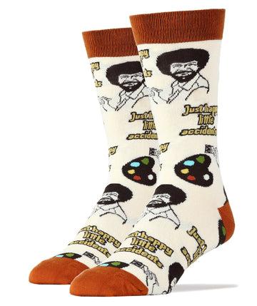 Happy Lil Accidents Socks | Bob Ross Socks For Men