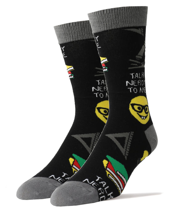 Talk Nerdy Socks | Funny Crew Socks For Men