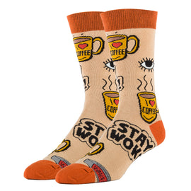 Wake Me Up Socks | Funny Crew Socks For Men
