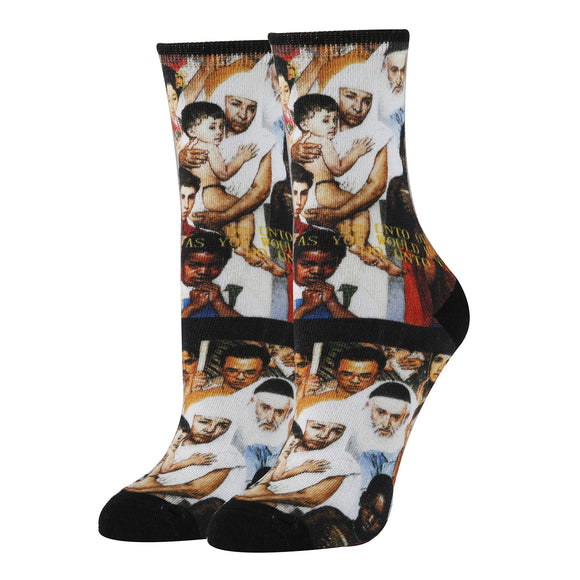 Golden Rule Socks | Novelty Crew Socks For Women