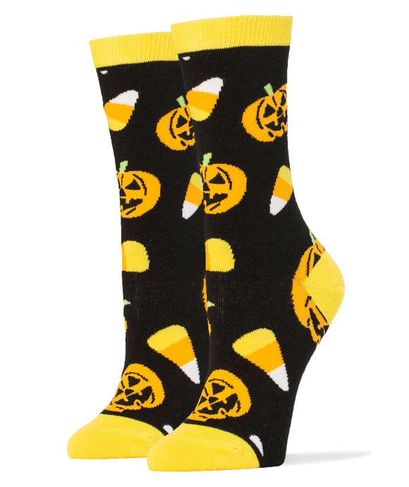 Trick or Treat Socks | Novelty Crew Socks For Women
