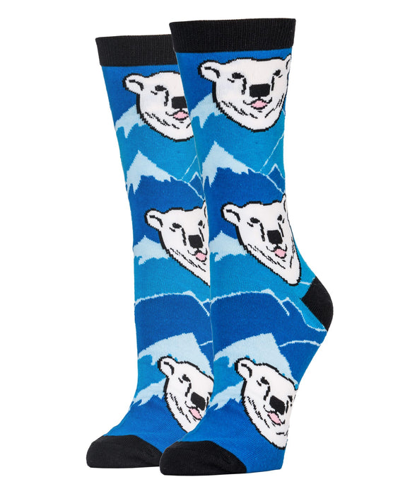 Polar Ice Caps Socks | Novelty Crew Socks For Women
