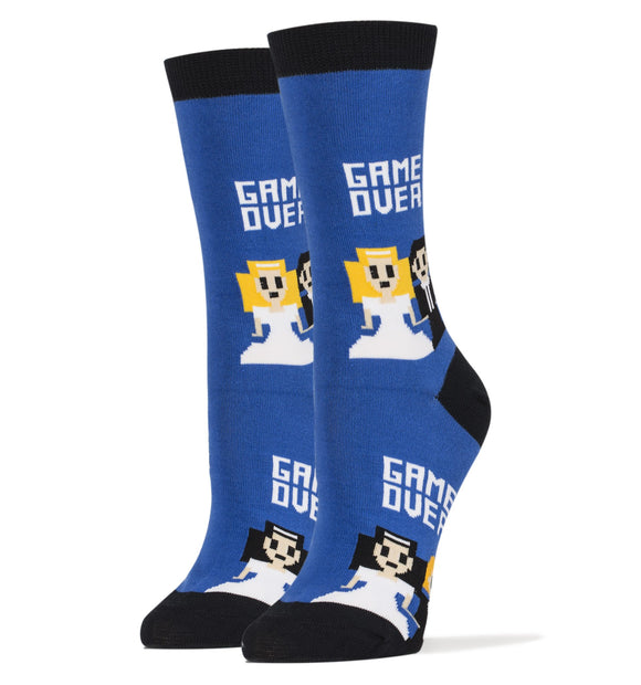 Game Over Socks | Novelty Crew Socks For Women