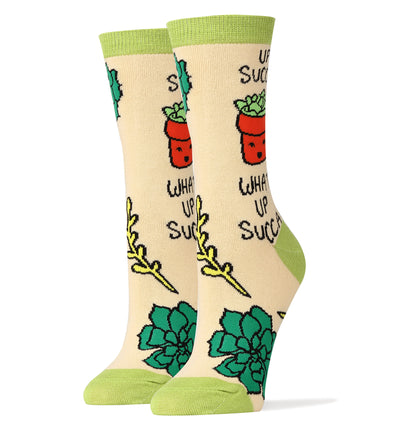 What Up Succa Socks | Novelty Crew Socks For Women