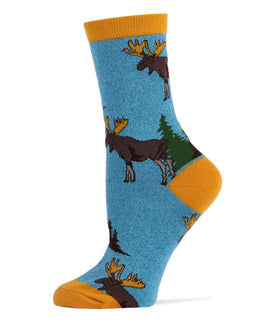 Moose Socks | Novelty Crew Socks For Women