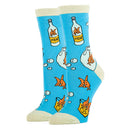 Fish In A Bowl Socks | Novelty Crew Socks For Women