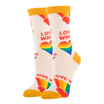 Love Wins Socks | Novelty Crew Socks For Women